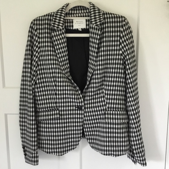 Madison d’ Amelie Paris Size Medium Blazer/Jacket lined black w/black & white. - Picture 1 of 8